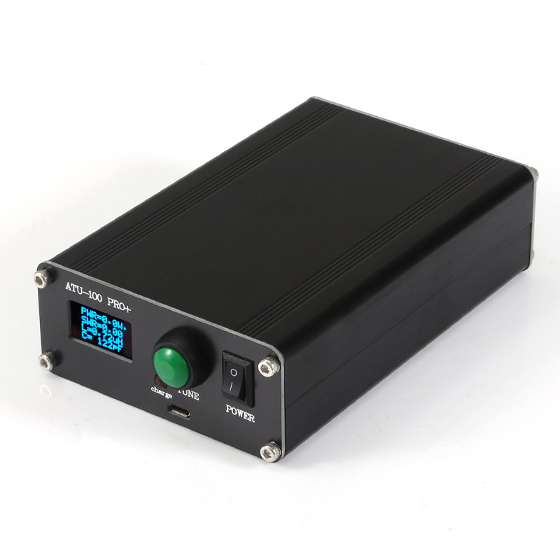 Jnchdghwa ATU-100 PRO+ 1.8-55Mhz Accordatore Automatico D'Antenna Multifunzione, Pratico, da 0.96 e Ricaricabile, in ABS + -ABVP