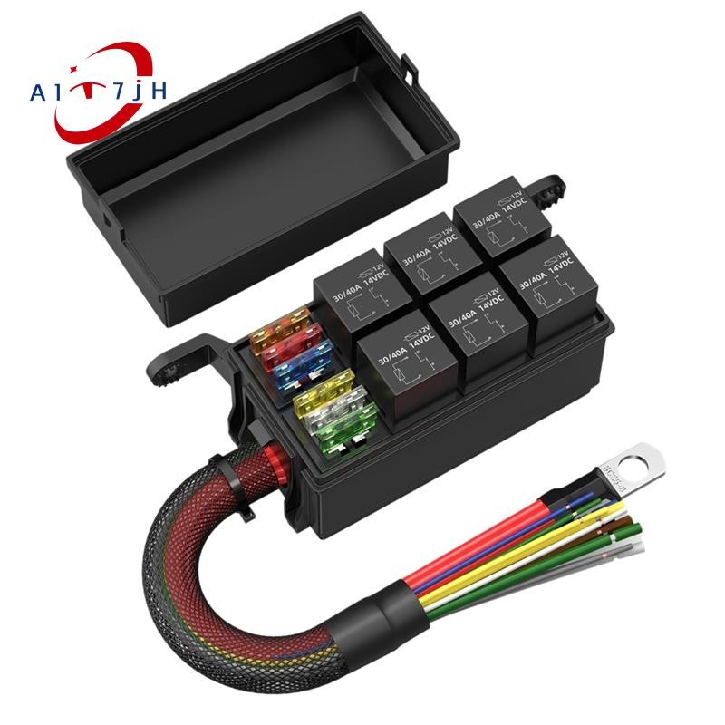 💖6-Way Automobile Modified Fuse Relay Box Automobile Modified Fuse ...