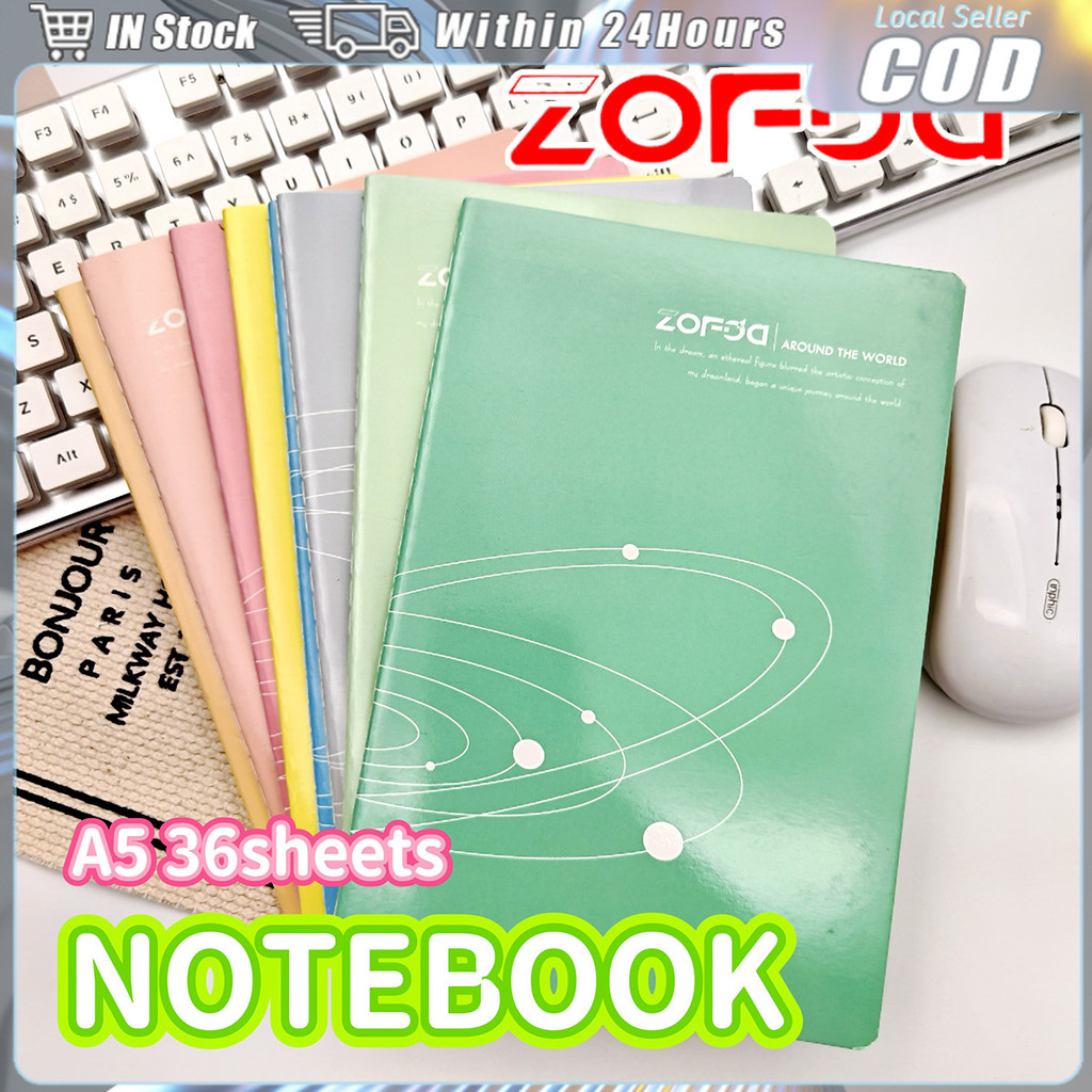 Colorful Minimalist notebook Buku Nota A5 36Sheets Hard Cover Notebook ...