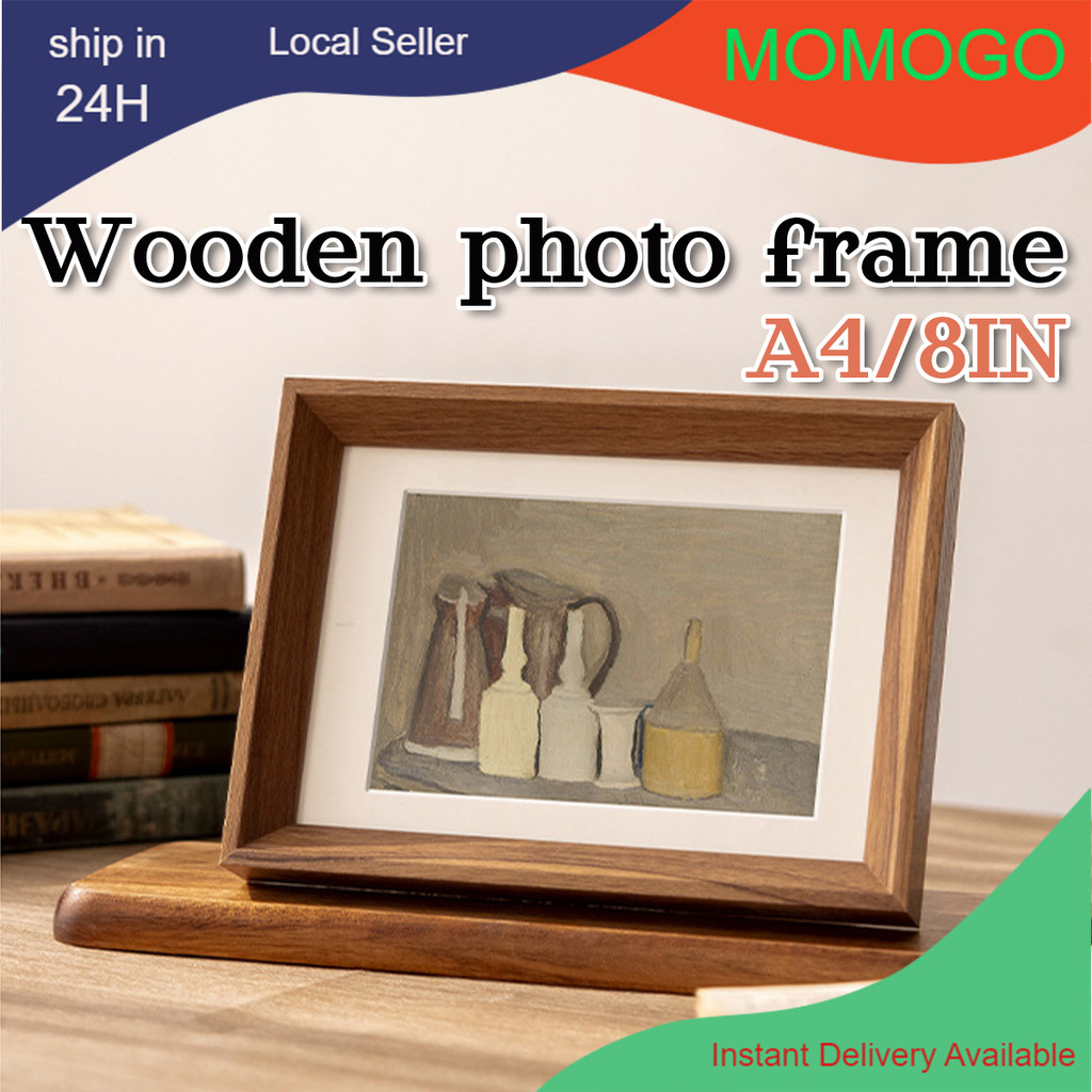 Vintage Photo Frame Wood Grain 8r/a4 Simple Style Photo Frame ...