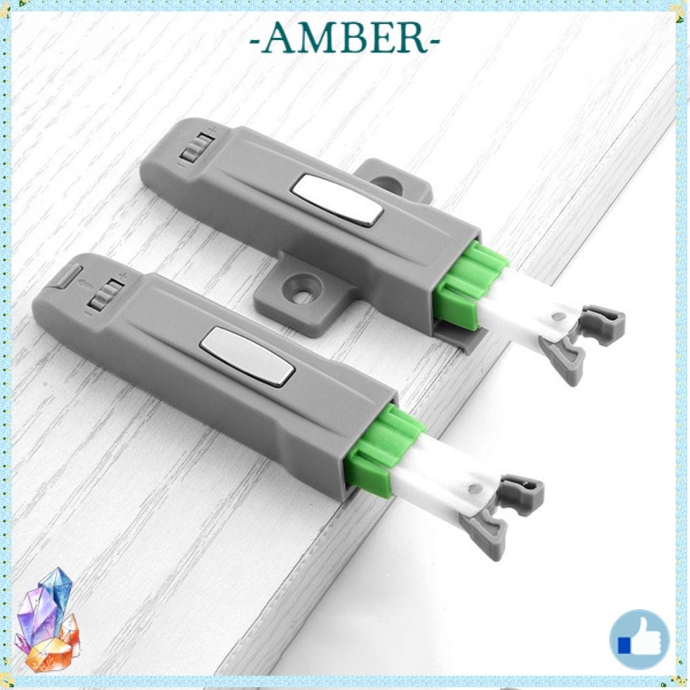 AMBER1 Door Lock Buckle, Push Type Damper Buffer Cabinet Catches, ABS ...
