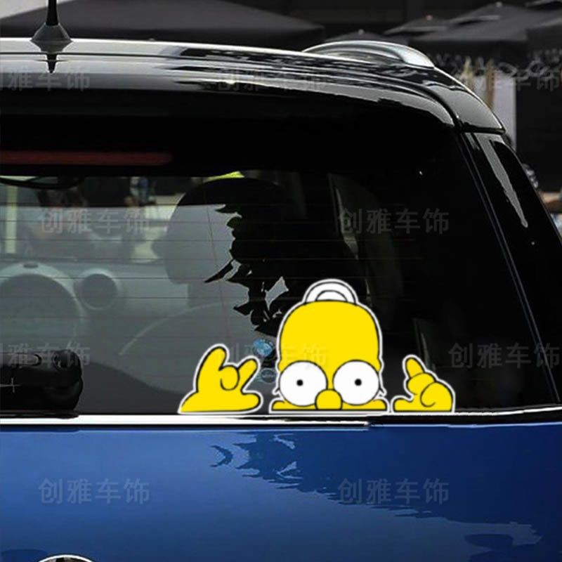 The Simpsons illustration fun spoof Simpson tram non-reflective sticker ...