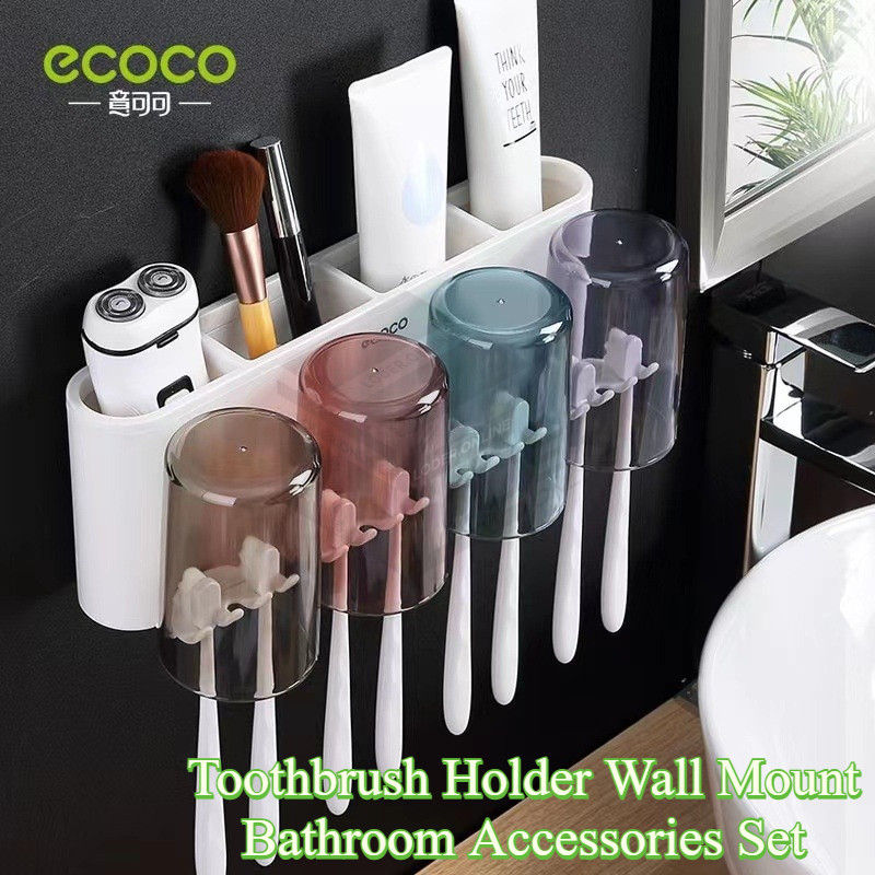 LODER ECOCO Toothbrush Holder Wall Mount Bathroom Accessories Set for ...