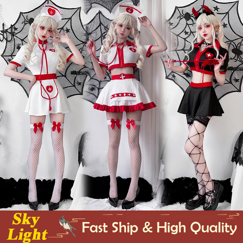 Nurse Costume Mini Skirt Set - Fantasy Roleplay Ready