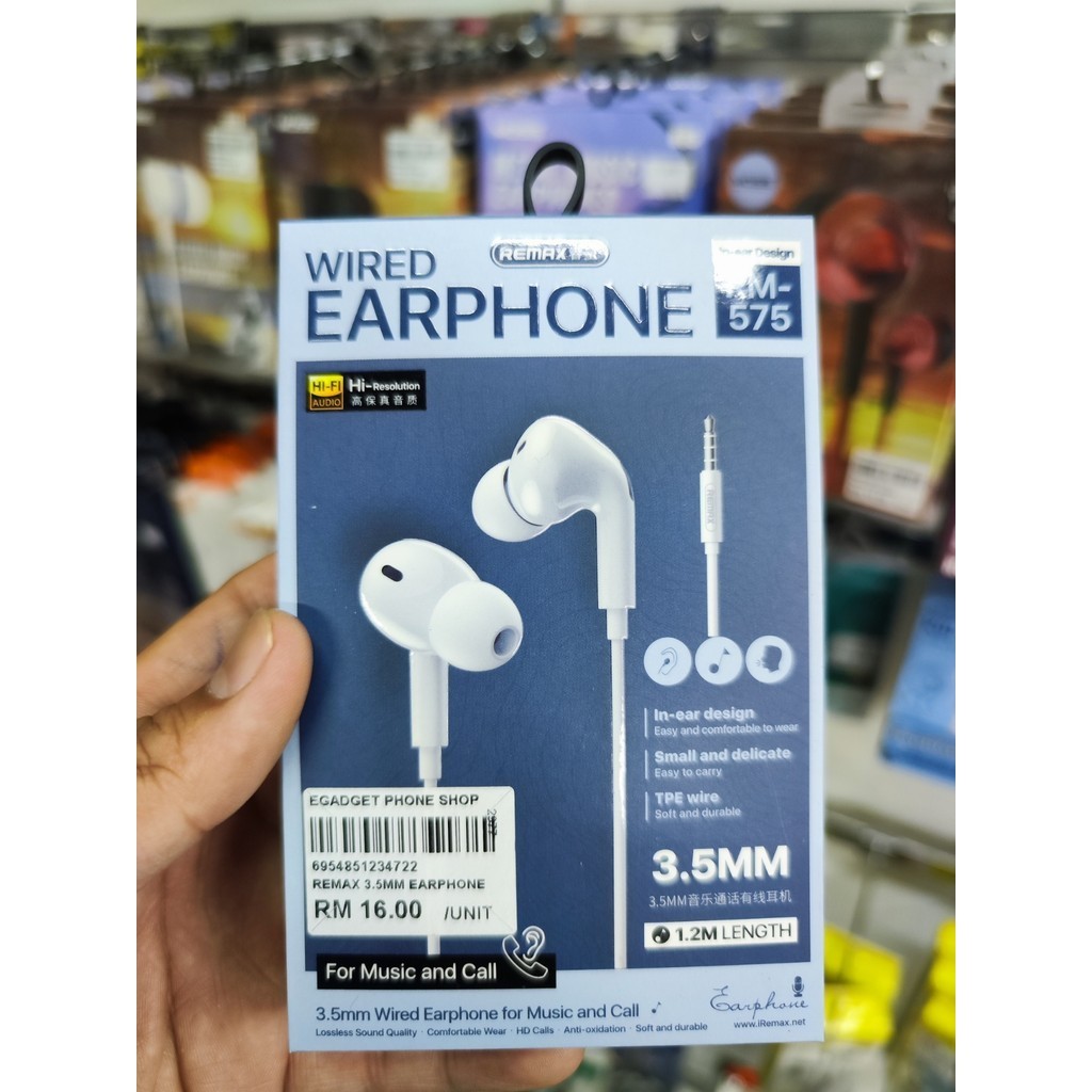 Remax RM-575 3.5mm Wired Earphone | Shopee Malaysia