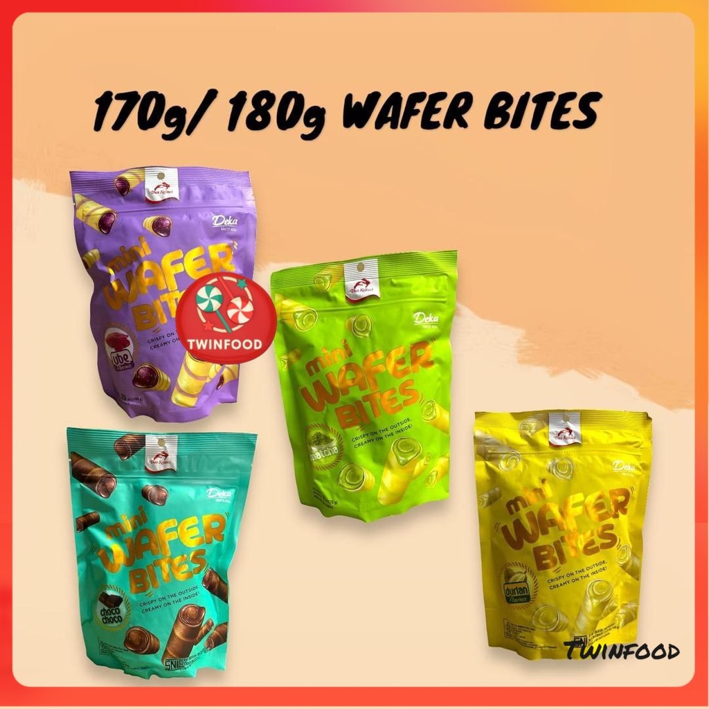 170g Deka Mini Wafer Bite Wafer Roll [Durian / Peanut Butter / Choco ...