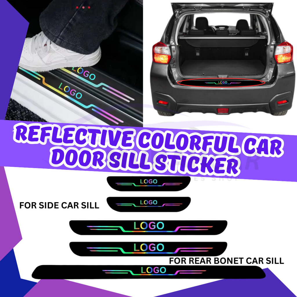 Car Door Sill Strip Protector Stickers Auto Decal Trim Scratch Sticker ...