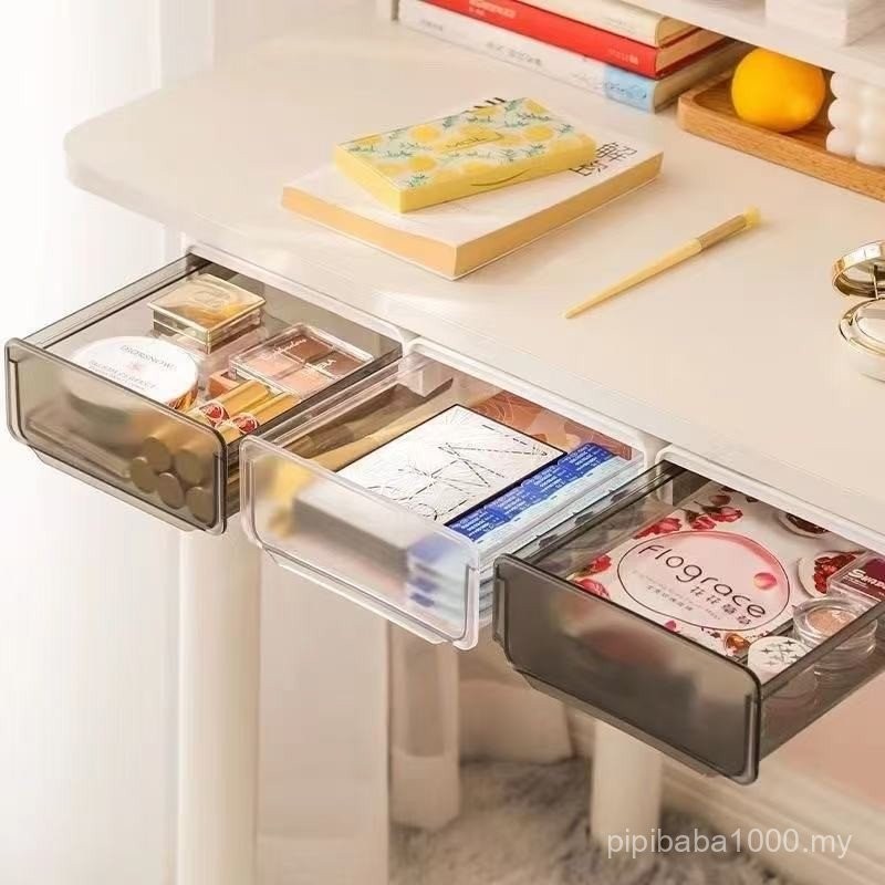 Under Desk Drawer Storage Box Invisible Drawer Box Desk Desk Bottom ...