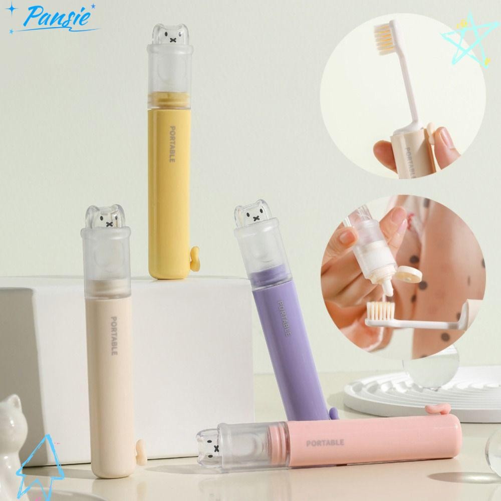 PANSIE Travel Toothbrush, Portable Foldable Toothpaste Dispenser ...