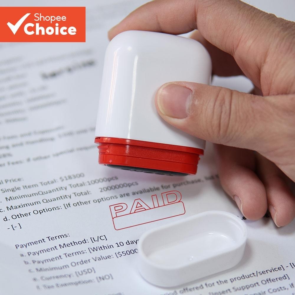Paid Rubber Stamp Office Supplies Clear Mark Financial Documents ...