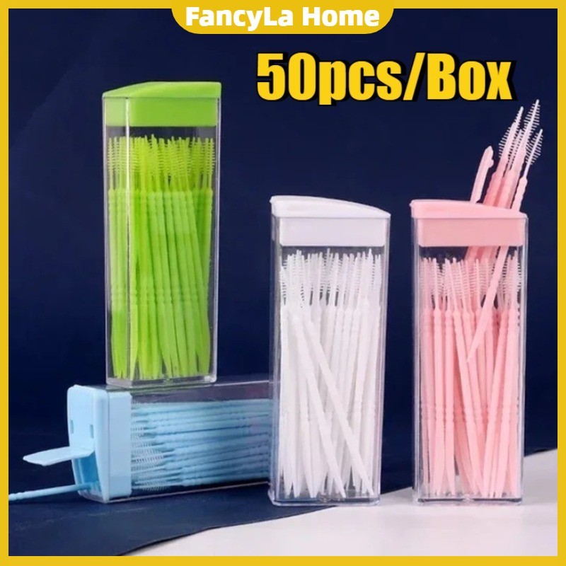 50Pcs/Box Portable Fish Bone Shape Disposable Plastic Toothpicks Teeth ...