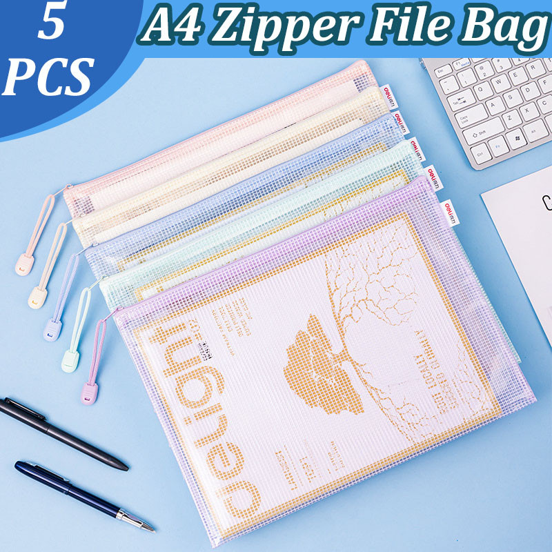 Student Transparent Mesh A4 Large Opening File Bag Book Storage Bag ...