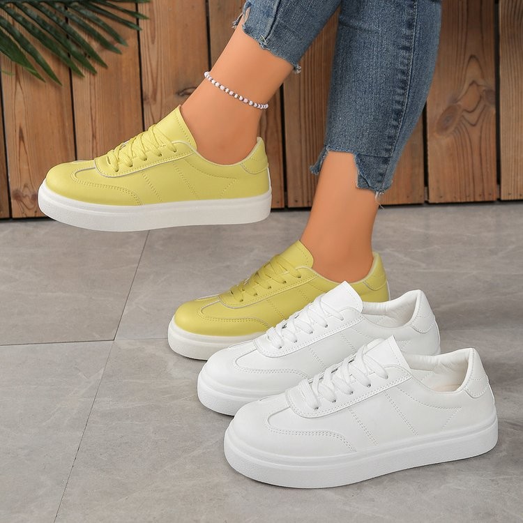Low Cut (Help Height Less than 10cm) Lace-Up Sneakers Rubber Women ...