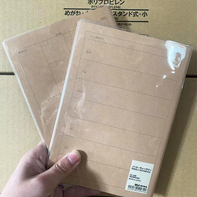 P PUFFOCATˇ Japan MUJI Notebook Plain Color Monthly Diary Weekly Notes ...
