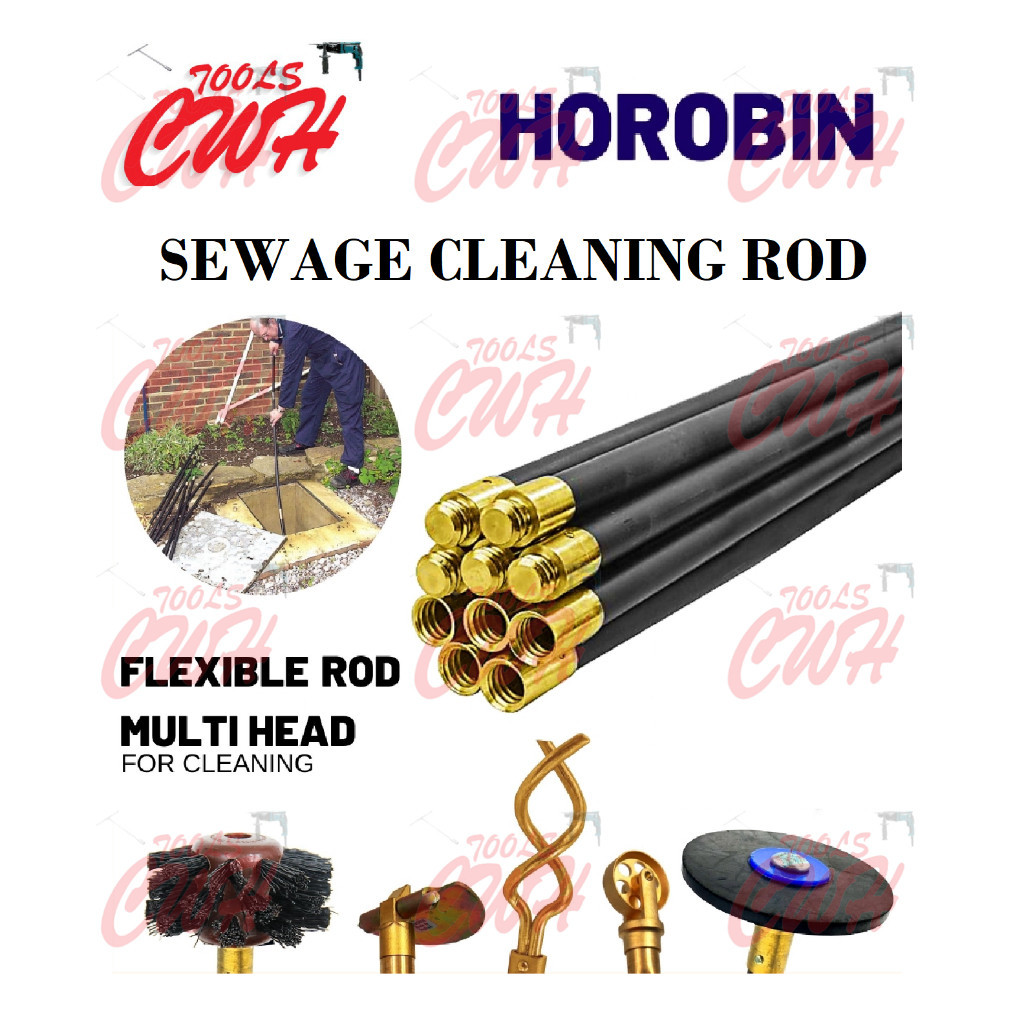 HOROBIN SEWAGE CLEANING ROD DRAIN PLUNGER CLEANER REMOVE CLOG REMOVER ...