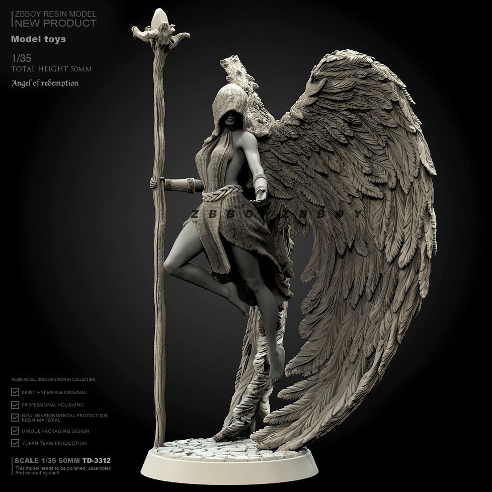 1/35 Redemption Angel Resin Figure Soldier White Model 3D Printing ...