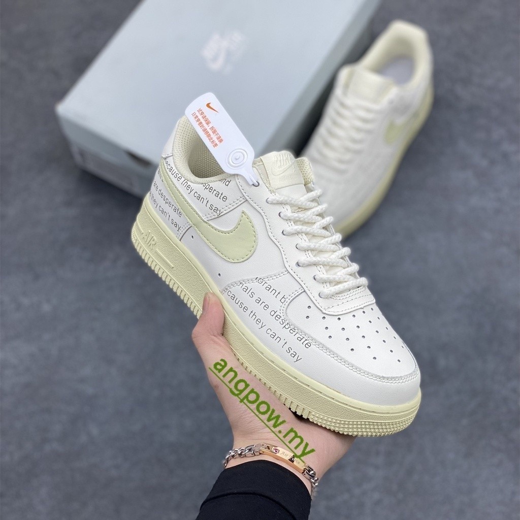 nike Air Force 1 Beige Men s and Women s Shoe Flat Sole Low Top Men s and Women s Cricket Shoe Newspaper Pattern DD8959 100 Shopee Malaysia