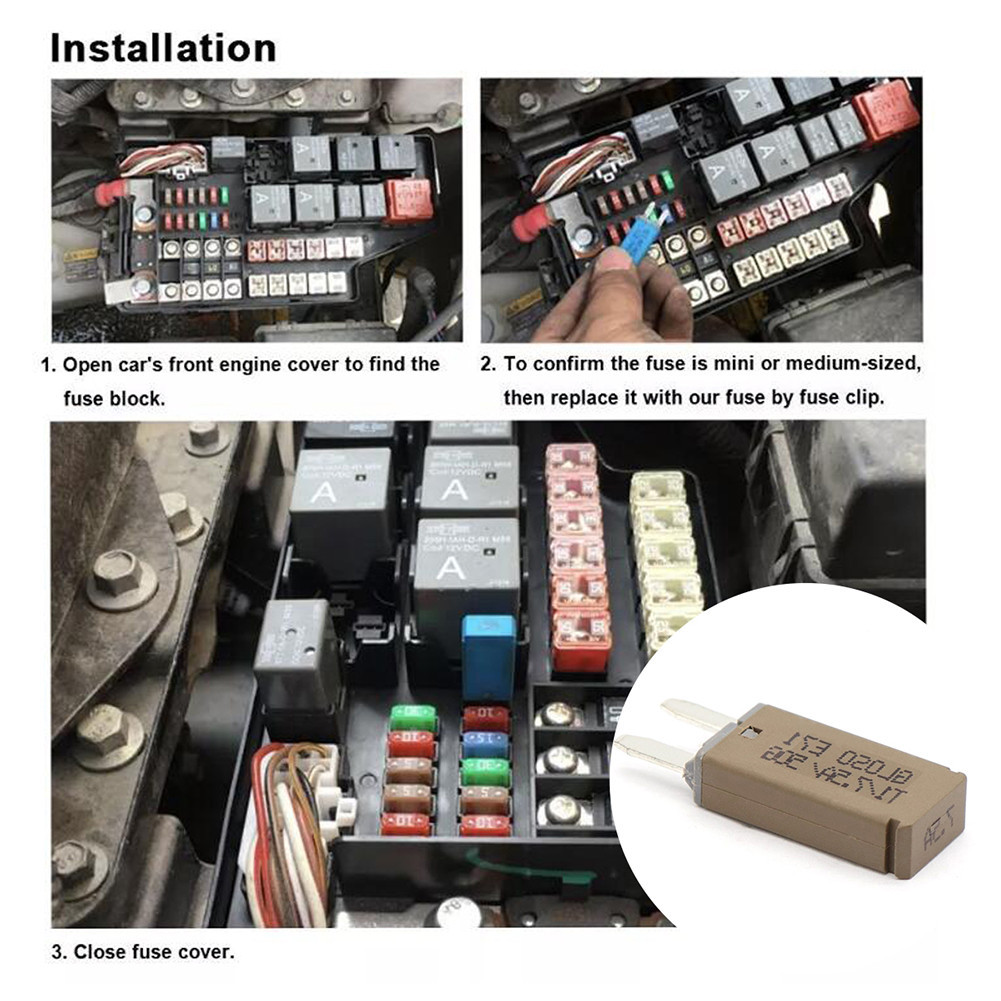 Mini Circuit Breaker Blade Fuse DC 14V Auto Reset Circuit Breaker (Grey
