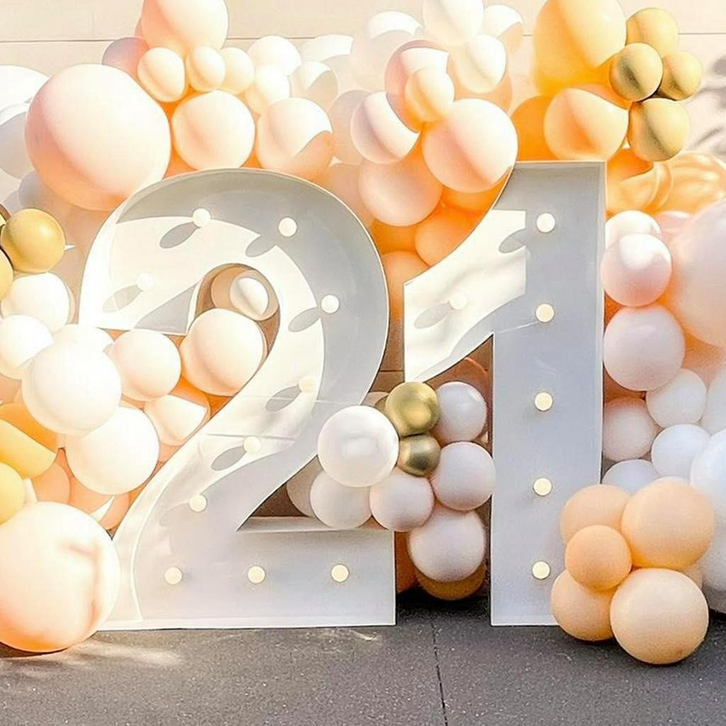 *CT*LED Light Up Numbers Large Cardboard Number for Birthday 21st 30th ...