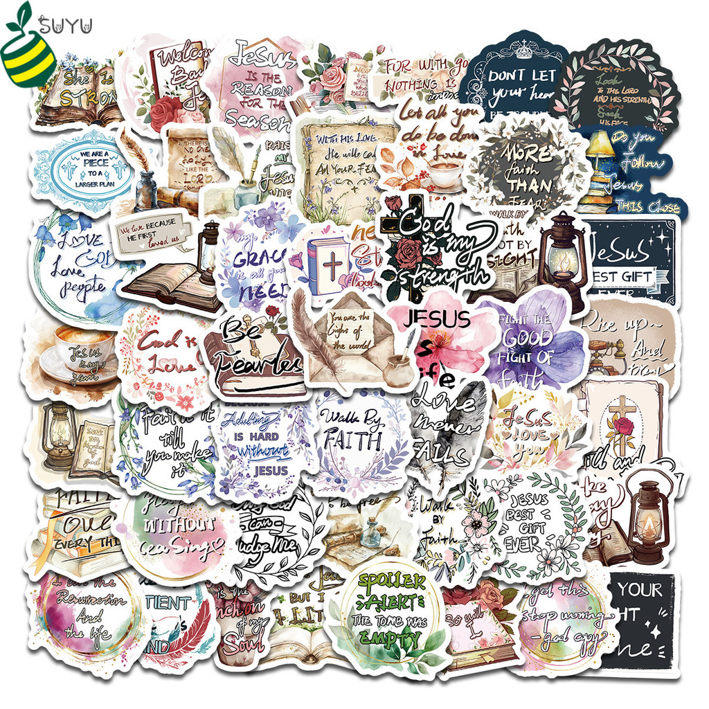 50PCS Inspirational Christian Stickers, Jesus Bible Verse Stickers for ...