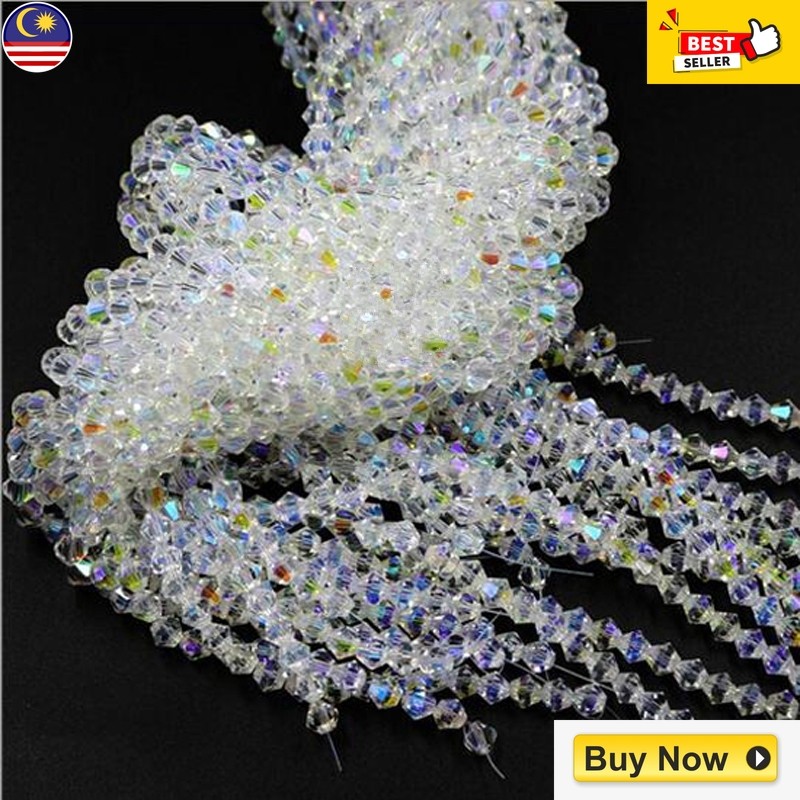 ZDD Clear Crystal AB Bicone Loose Beads For Jewelry Making DIY Beading ...