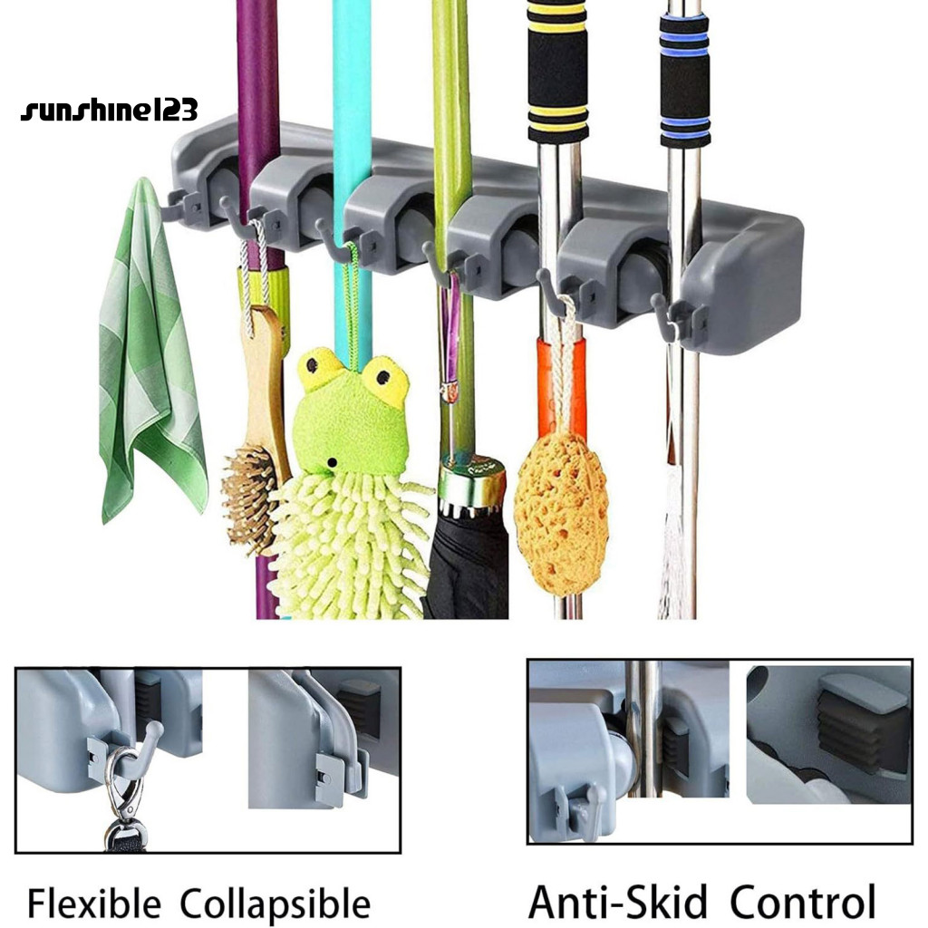 Storage Rack Wall-mounted Broom Stand Multi-functional Wall Mounted ...