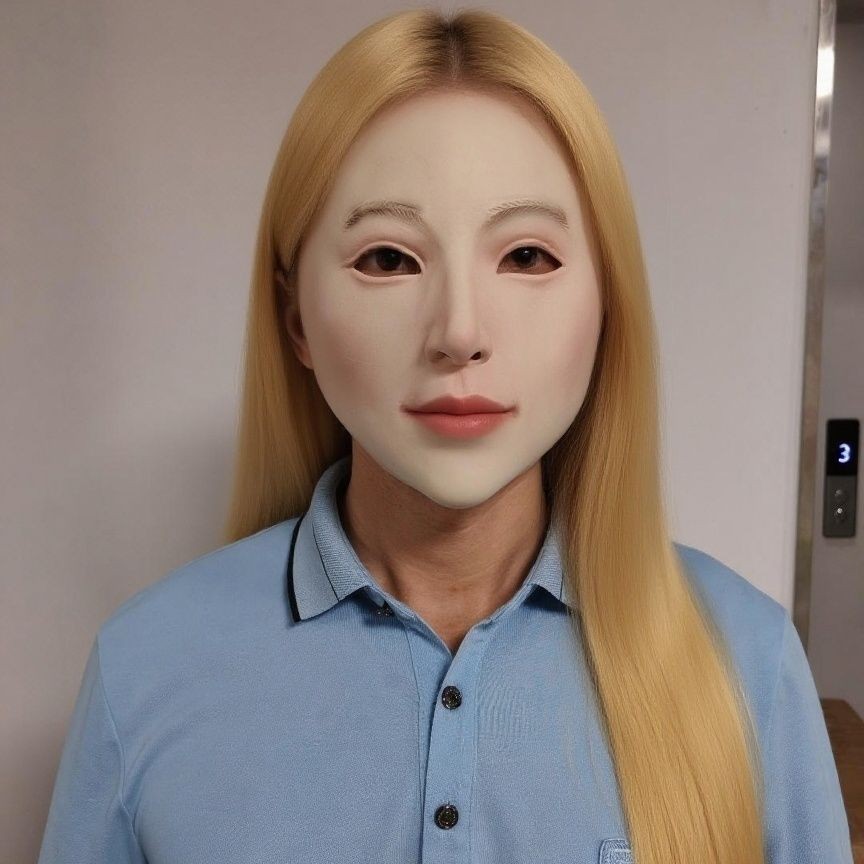 Simulation Headgear Elegant Beauty Mask Human Face Latex Full Face Mask ...
