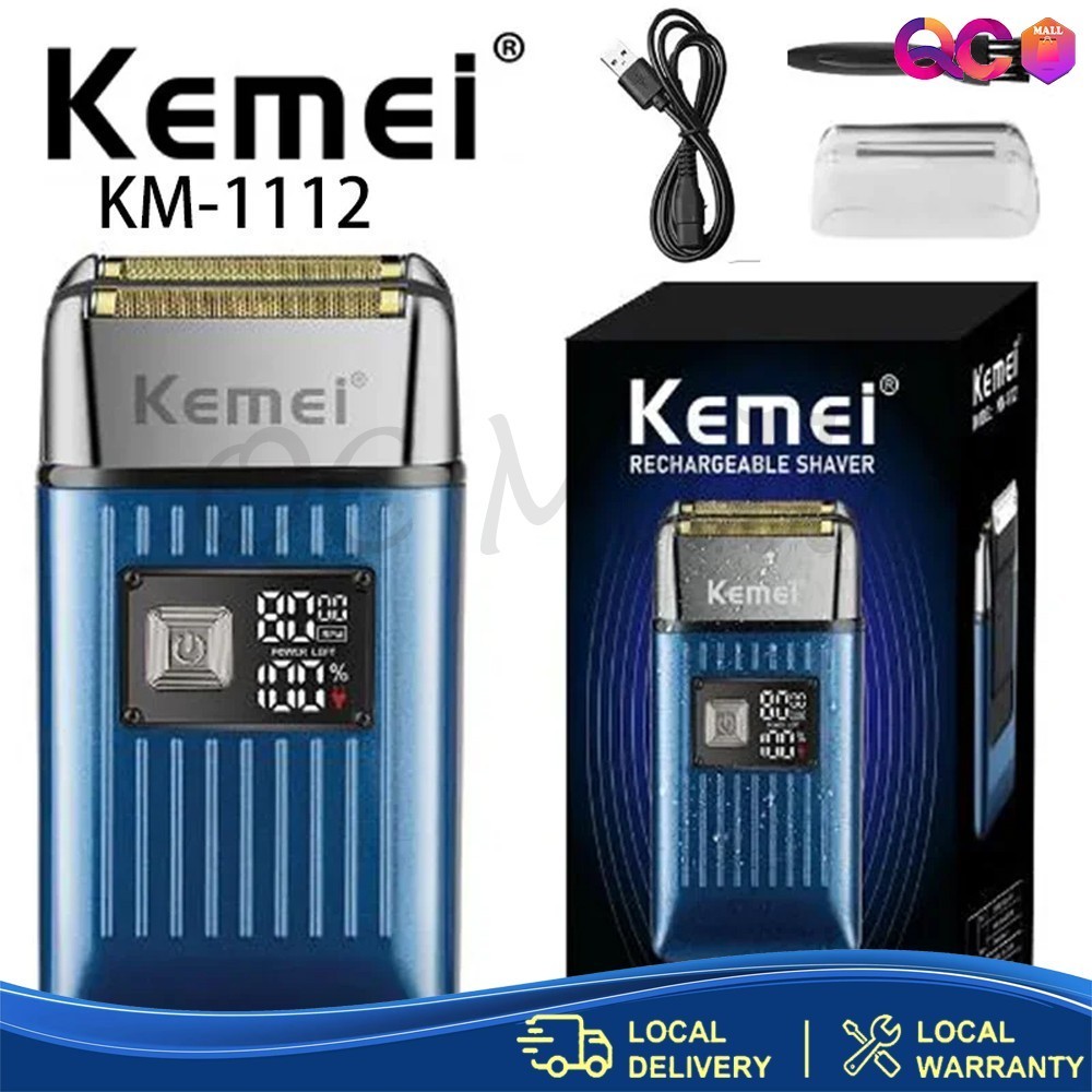 Kemei KM-1112 KM1112 Original IPX6 Waterproof Charging Beard Shaver ...