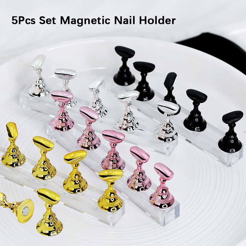Nail Holder Set Magnet False Nail Tip Practice Stand Acrylic Showing ...