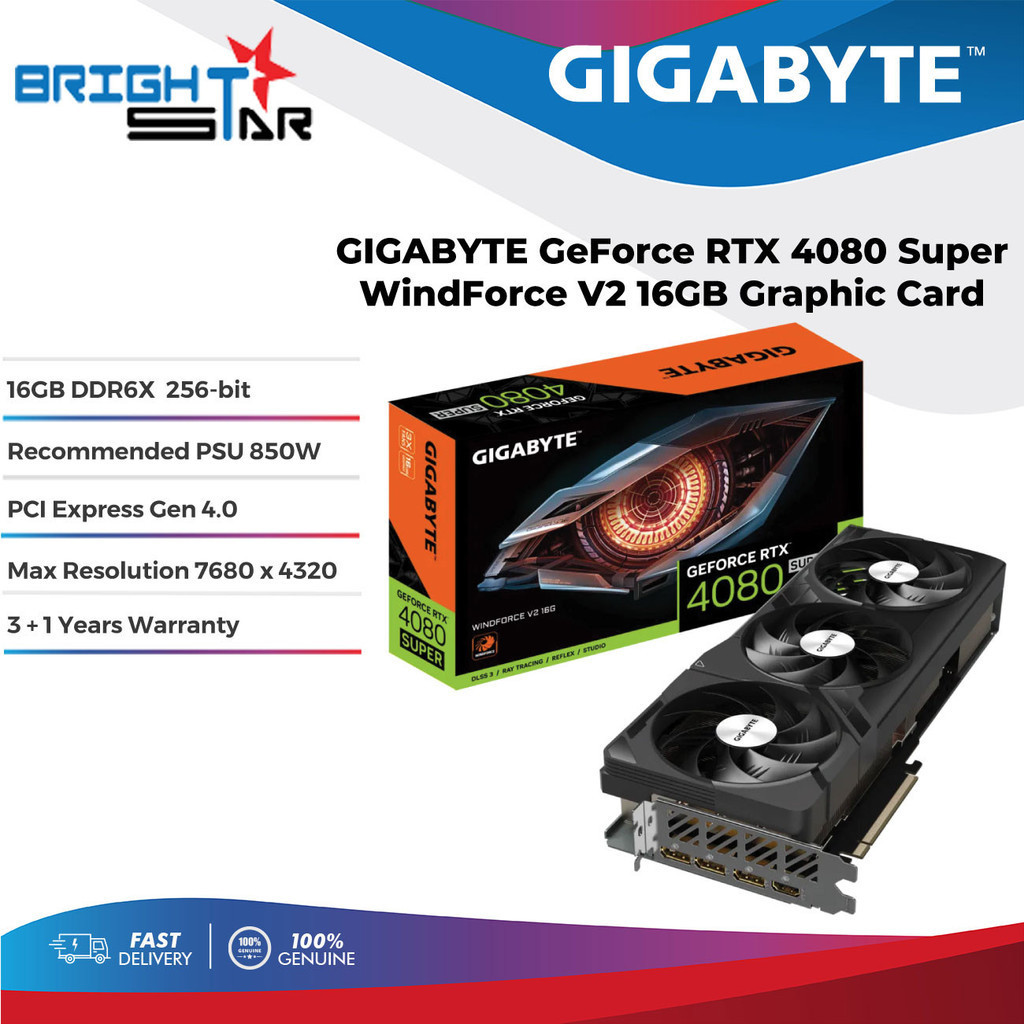 GIGABYTE GeForce RTX 4080 Super WindForce V2 16GB Graphic Card | Shopee ...