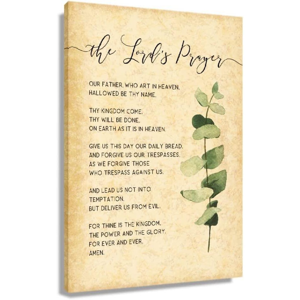 Canvas Wall Art The Lords Prayer Poster Bible Verse Wall Art Pictures ...