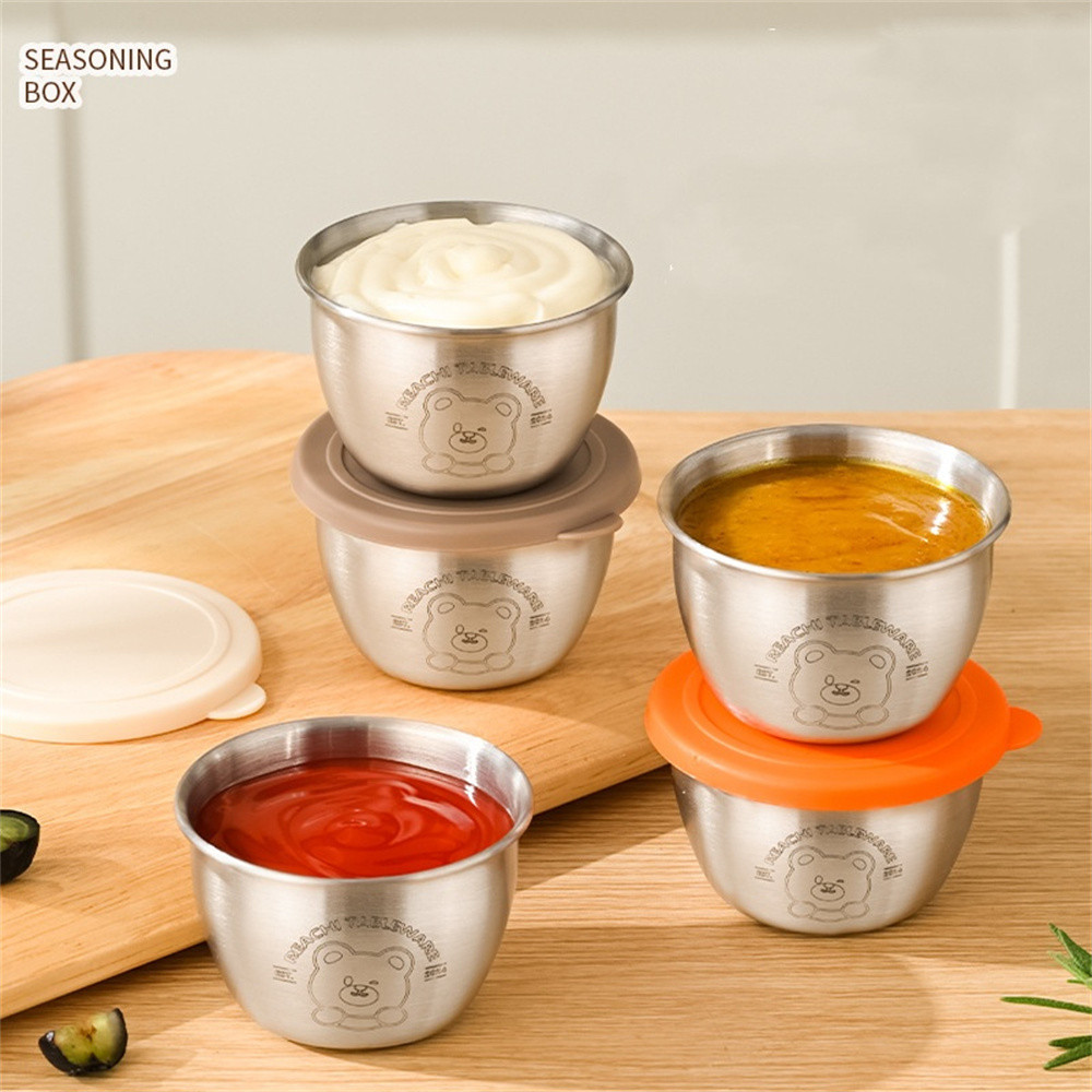 80ml Sauce Cup Silicone Cover Salad Dressing Container Leak-proof ...