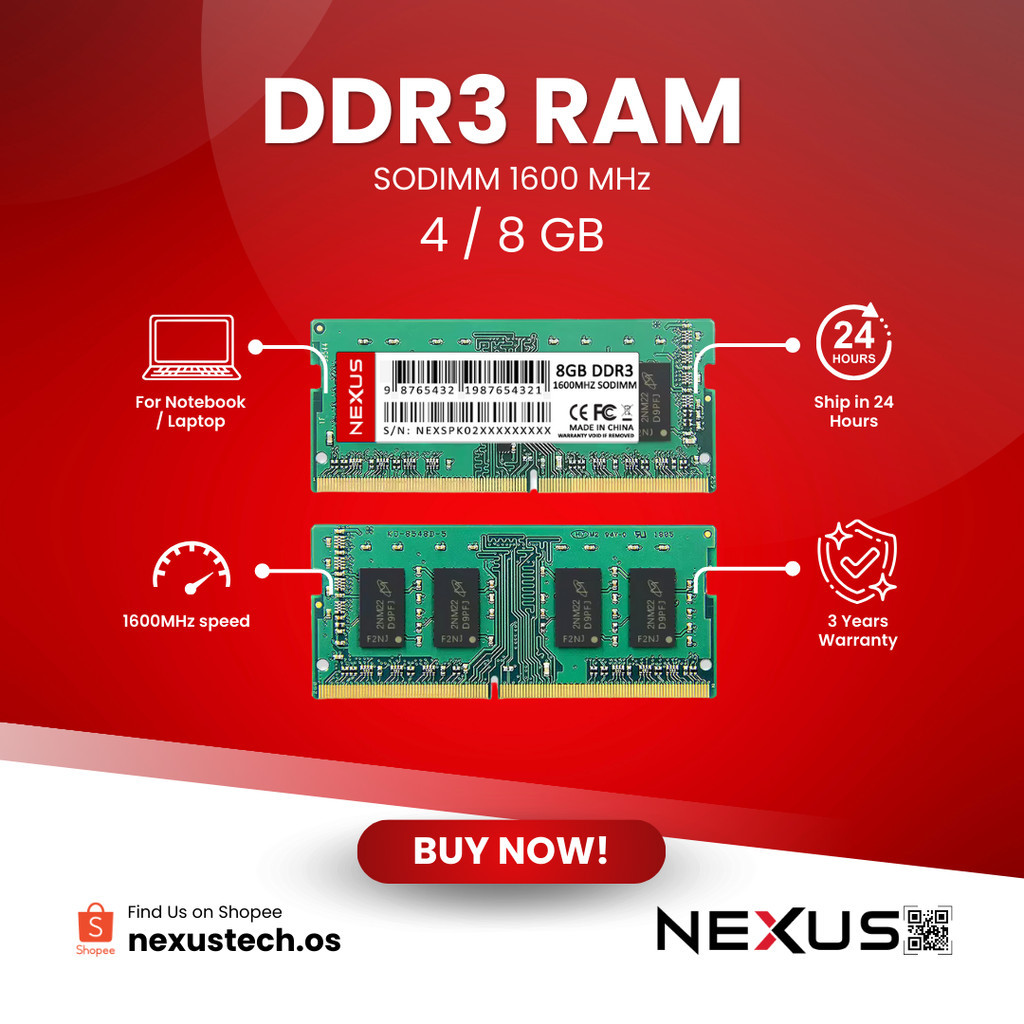 [Ready Stock] NEXUS SPARK RAM Laptop DDR3 4GB 8GB 1333/1600MHz SODIMM 1 ...