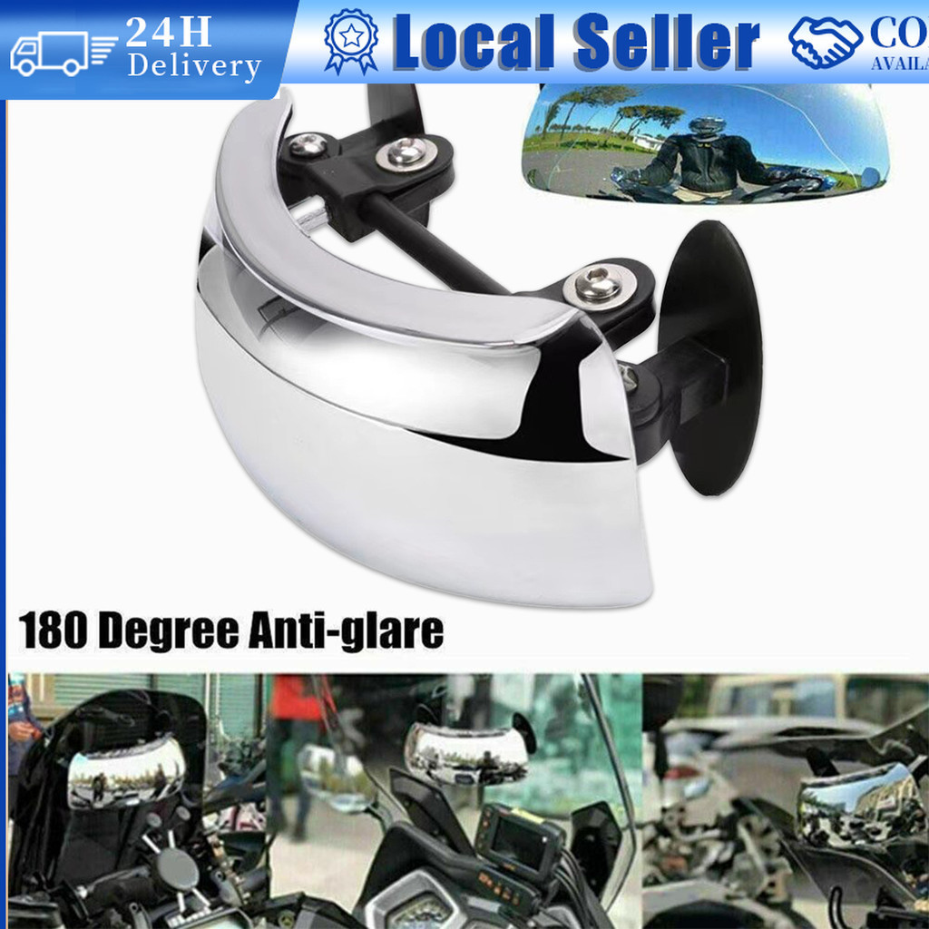 Motorcycle Windscreen Clear Rearview Mirror 180+ Degree Blind Spot High ...