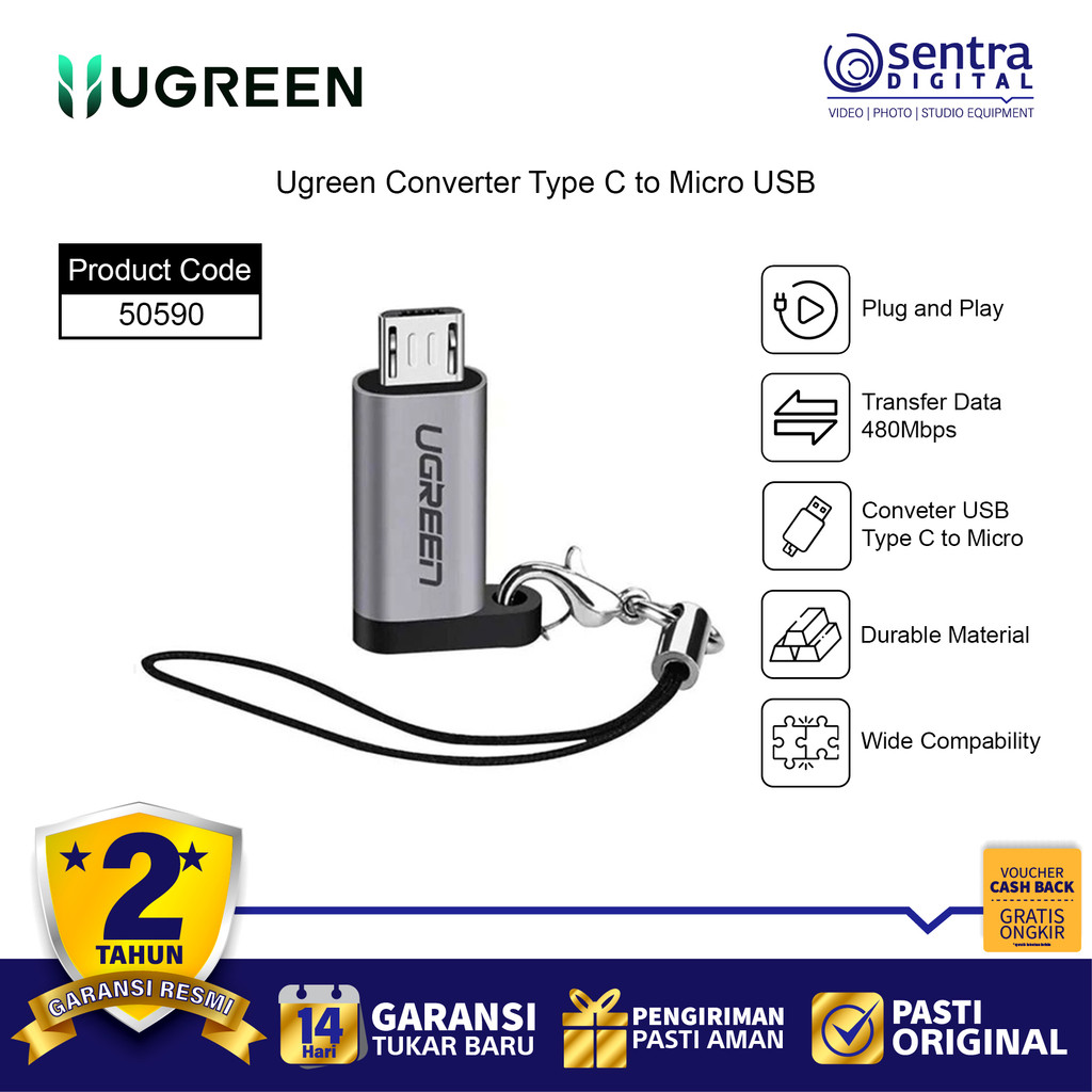 Ugreen USB Type C Female to Micro Male Converter OTG Adapter - 50590 ...
