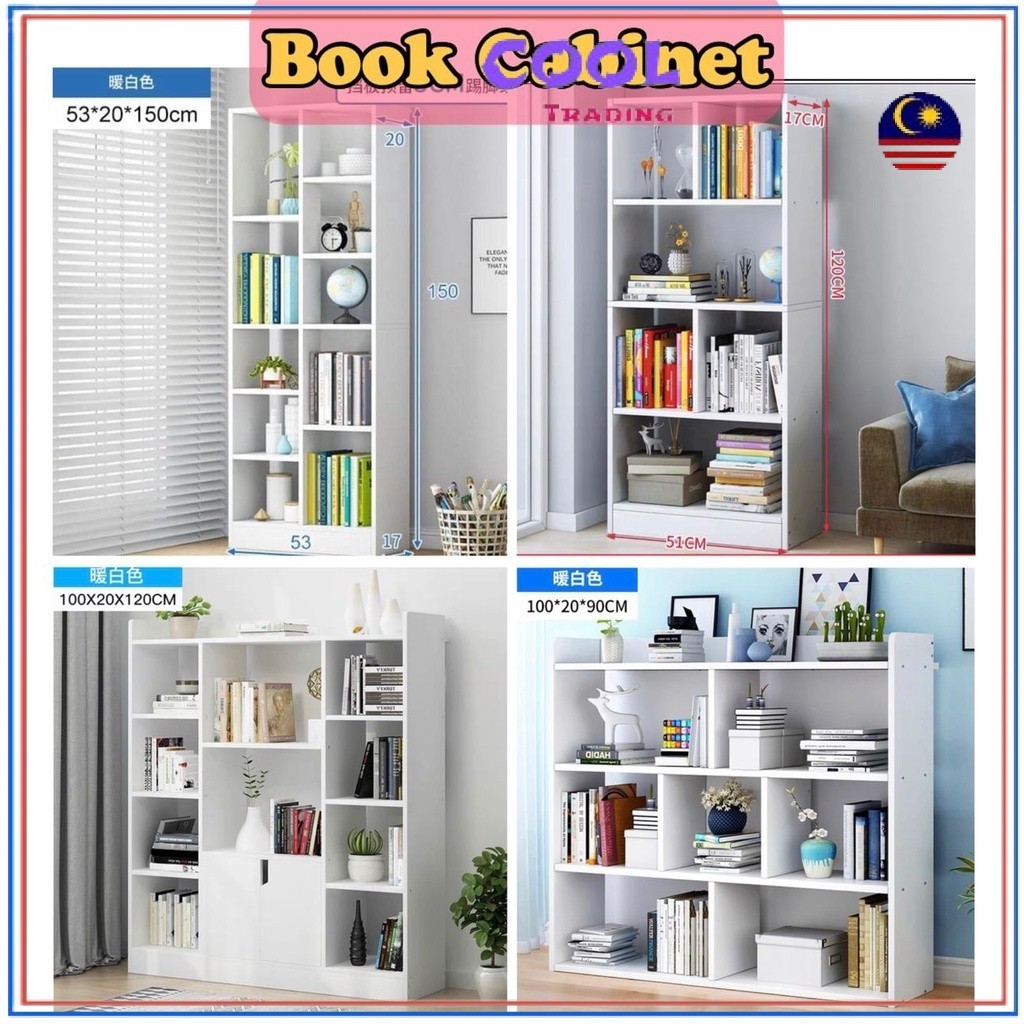 PPP Book Cabinet Clothes Storage Shelf Rack Home Office Shelves Buku ...