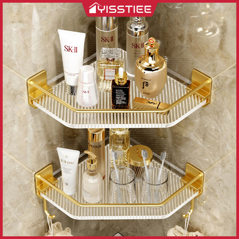YT Bathroom Rack NonDrilling Storage Rack Acrylic WallMounted Corner