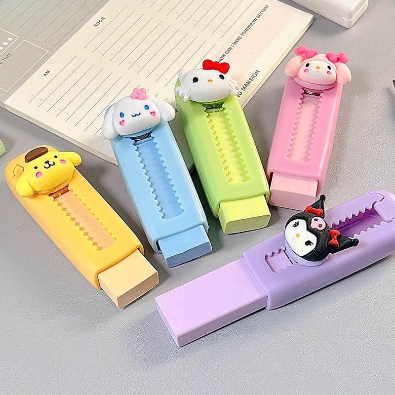 Sanrio Push-pull Eraser Kuromi KT Cinnamoroll Student Kawaii ...