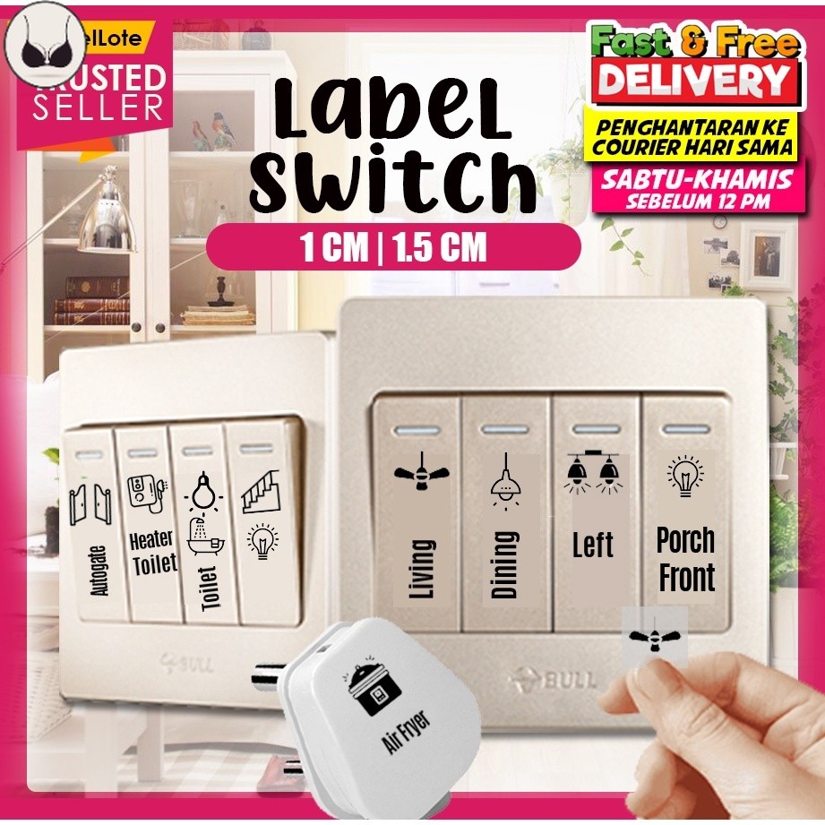 BP Sticker Wall Plug Icon Labelling Waterproof Transparent Home Switch ...
