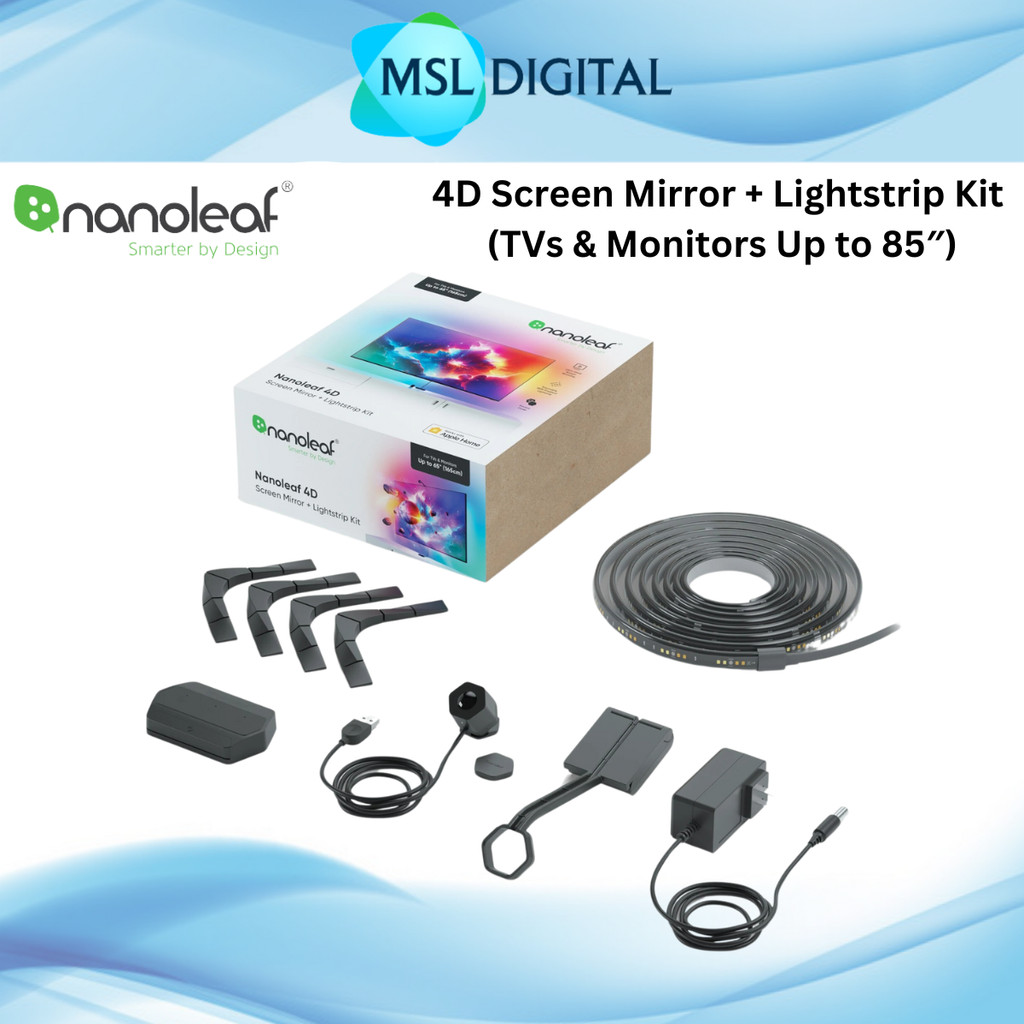 Nanoleaf 4D Screen Mirror + Lightstrip Kit (TVs & Monitors Up to 85 ...