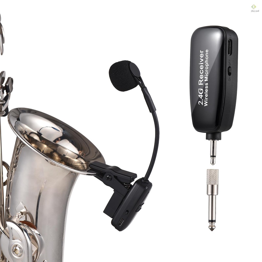 2.4G Saxophone Wireless Microphone Receiver Set Noise Reduction Outdoor ...