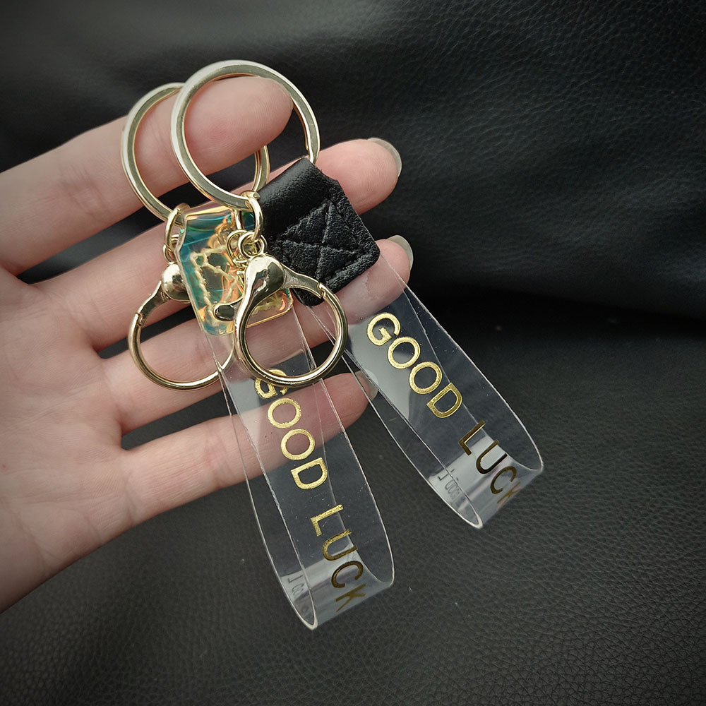 GOODLUCK Transparent Leather Rope Keychain Fashion Bag Pendant Creative ...
