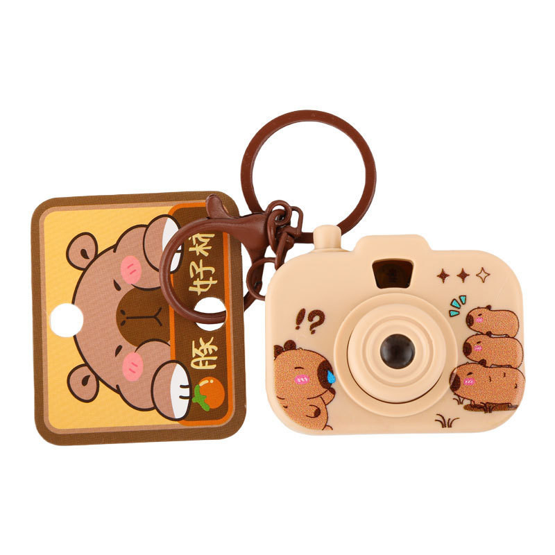 Creative Cartoon Kapibara Kuromi Projection Camera Keychain Cute Couple ...