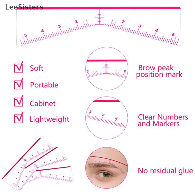 LeeSisters Disposable 20/25pcs Eyebrow Ruler Sticker Self-adhesive ...
