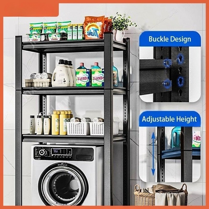 Drum Washing Machine Rack, Rak Mesin Basuh Toilet Flip Top Shelf ...