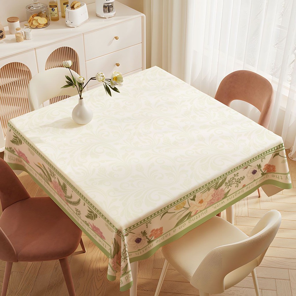 Silent Style PVC Waterproof Oilproof Tablecloth Square Table Premium ...