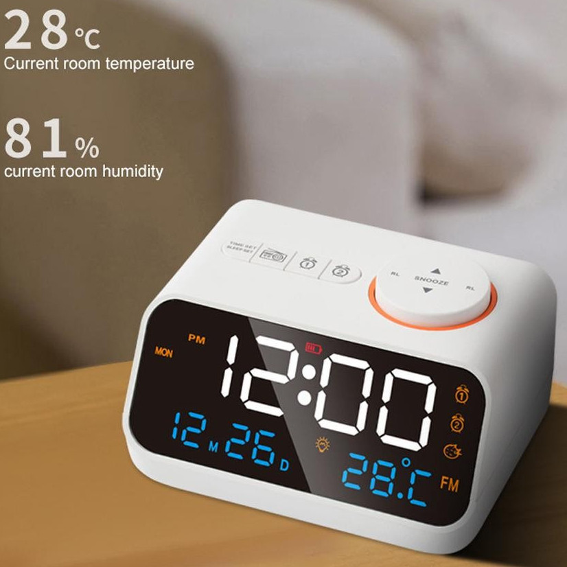 NEW Multifunctional Alarm Clock with FM Radio Rechargeable LED Digital ...