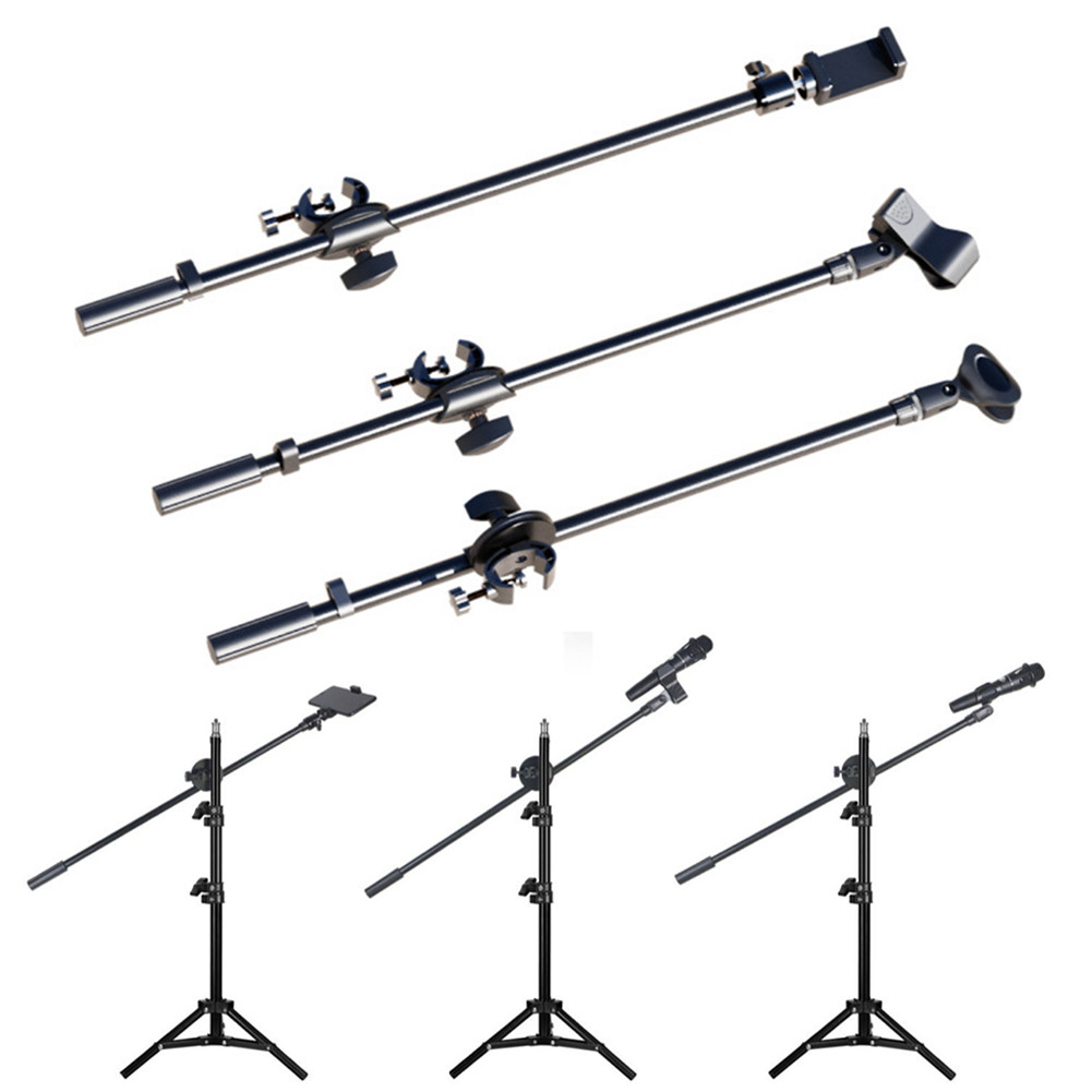 #Treasurebox>>Black Adjustable Microphone Stand Crossbar with Mic Clip ...