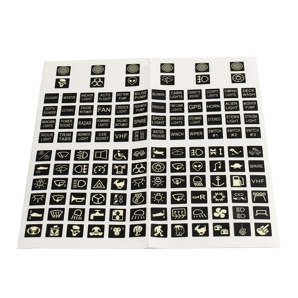 [HME] Night Glow Rocker Switch Decal Label Circuit Panel Sticker Car ...