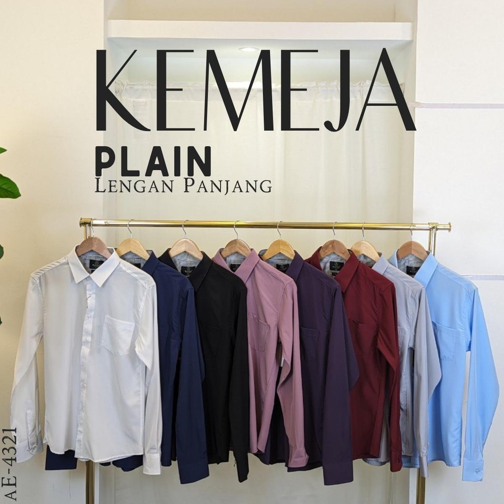 TIGAZ Kemeja Lelaki SLIM FIT LONG SLEEVE Lengan Panjang Plain ...